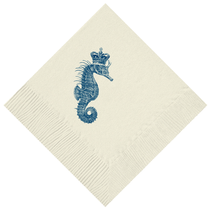 Customizable Royal Seahorse Beverage Napkins