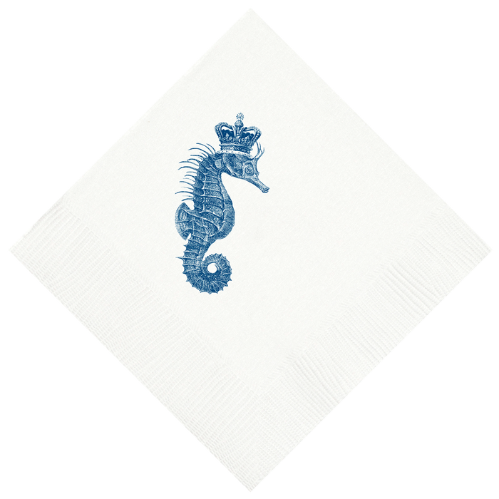 Customizable Royal Seahorse Beverage Napkins