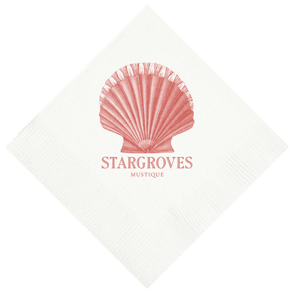 Customizable Scallop Beverage Napkins