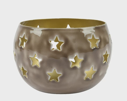 Cut Out Star Enamel Tealight Holder