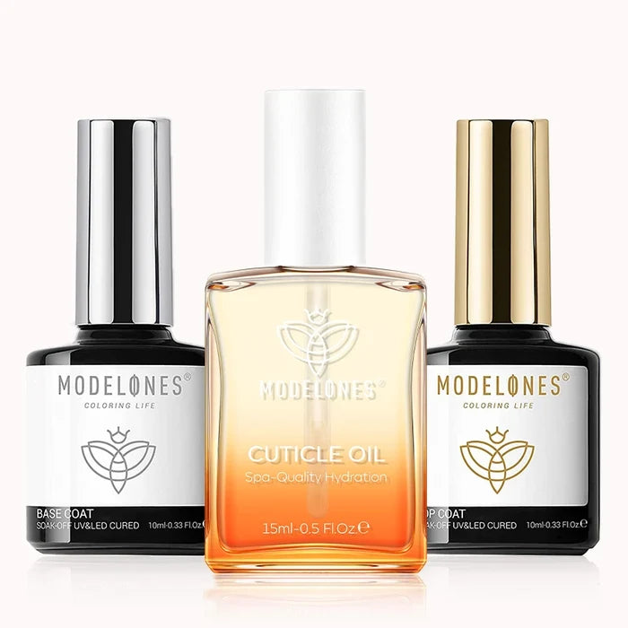 Cuticle Oil with Top & Base Coat Set