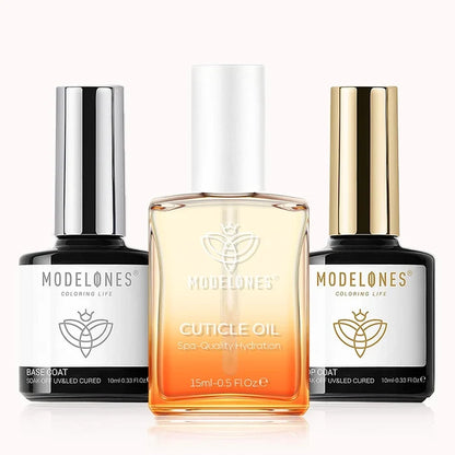 Cuticle Oil with Top & Base Coat Set