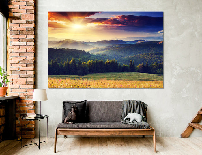 Dawn in Mountains Canvas Print #7080