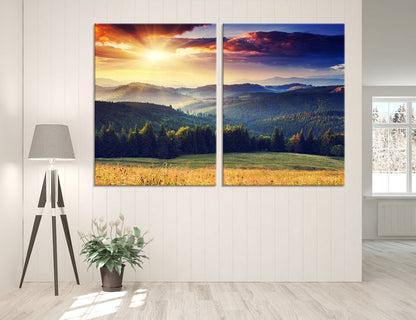 Dawn in Mountains Canvas Print #7080