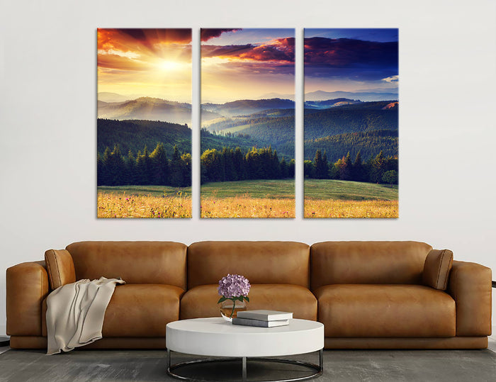 Dawn in Mountains Canvas Print #7080