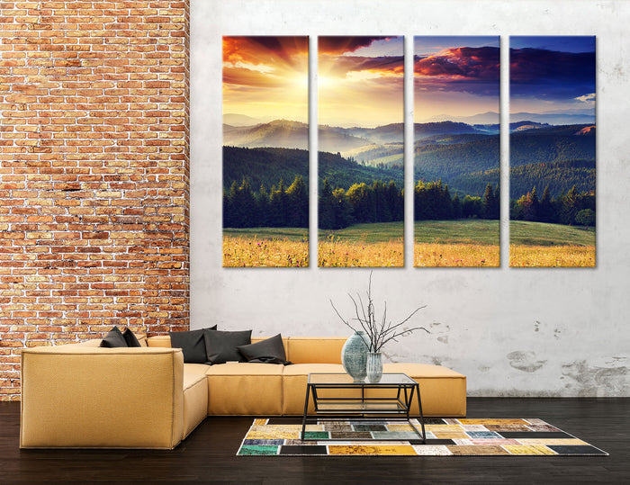 Dawn in Mountains Canvas Print #7080