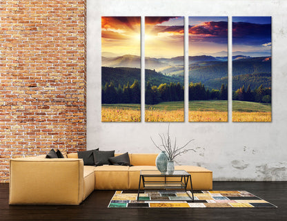 Dawn in Mountains Canvas Print #7080