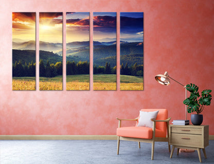 Dawn in Mountains Canvas Print #7080