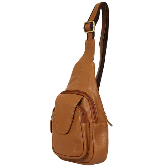 leather chest bag