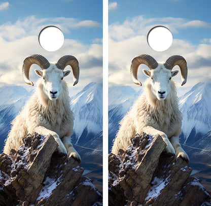 Doll Sheep on Rocks Cornhole Design