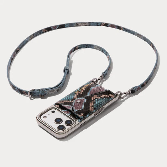 Donna Chrome Crossbody Phone Case - Prism Snake/Silver Chrome