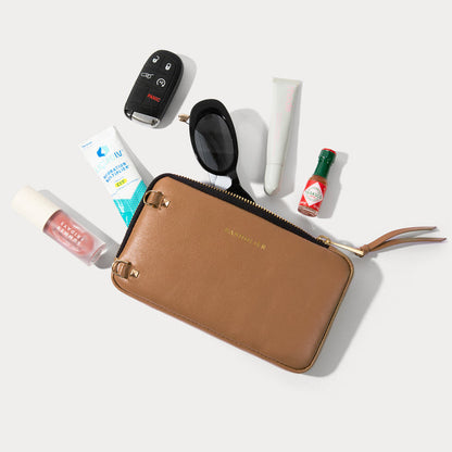 Donna Pouch Set - Tan/Chrome Gold