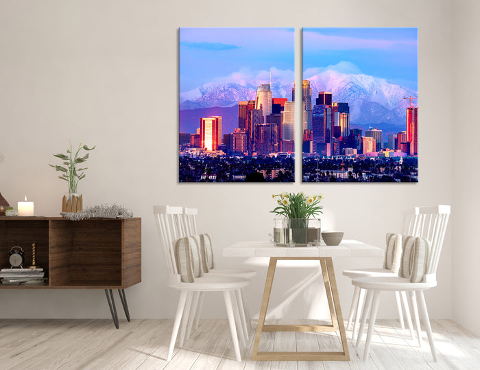 Downtown Los Angeles Sunset Canvas Print #9216