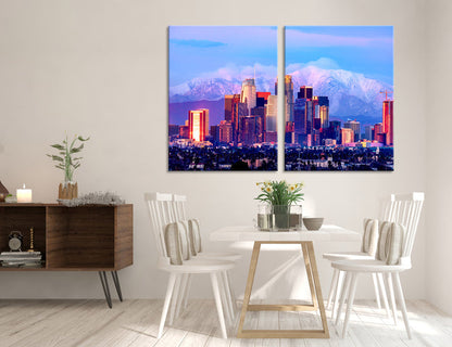 Downtown Los Angeles Sunset Canvas Print #9216