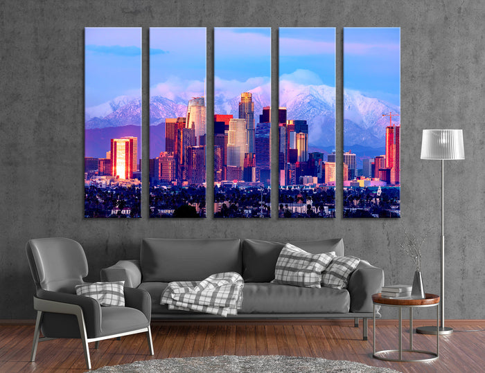 Downtown Los Angeles Sunset Canvas Print #9216