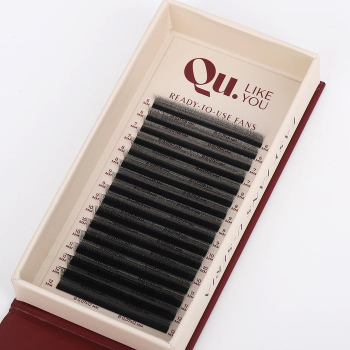 EASY FANS U-Seria Eyelash Extensions Technology – Mixed Curl Set, Black (32 Lines) Qu.Like You
