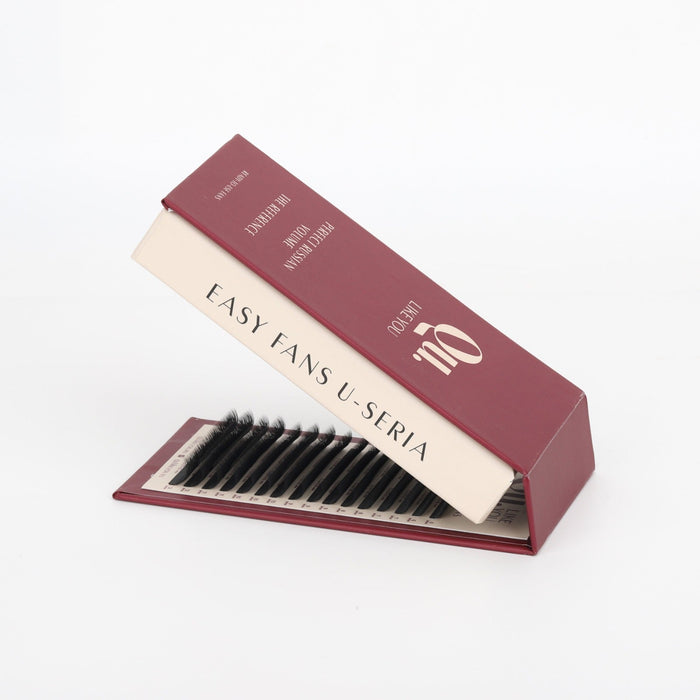 EASY FANS U-Seria Eyelash Extensions Technology – Mixed Curl Set, Black (32 Lines) Qu.Like You