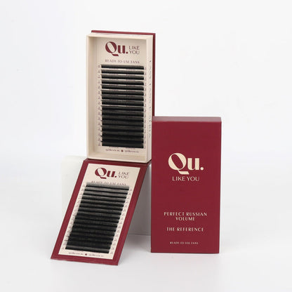 EASY FANS U-Seria Eyelash Extensions Technology – Mixed Curl Set, Black (32 Lines) Qu.Like You