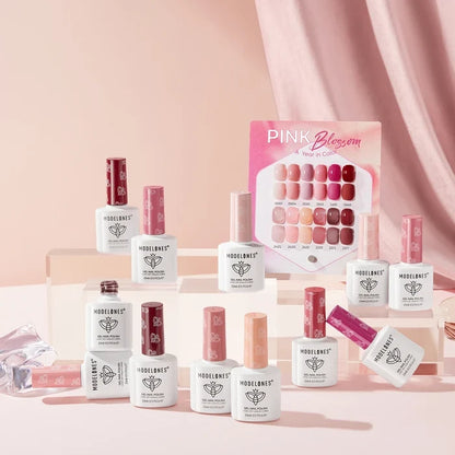 Modelones Pink Hema-free&Tpo-free Gel Nail Polish Set
