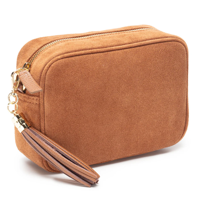 Elie Beaumont Crossbody Handbag - Suede Tan
