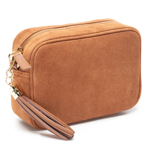 Elie Beaumont Crossbody Handbag - Suede Tan