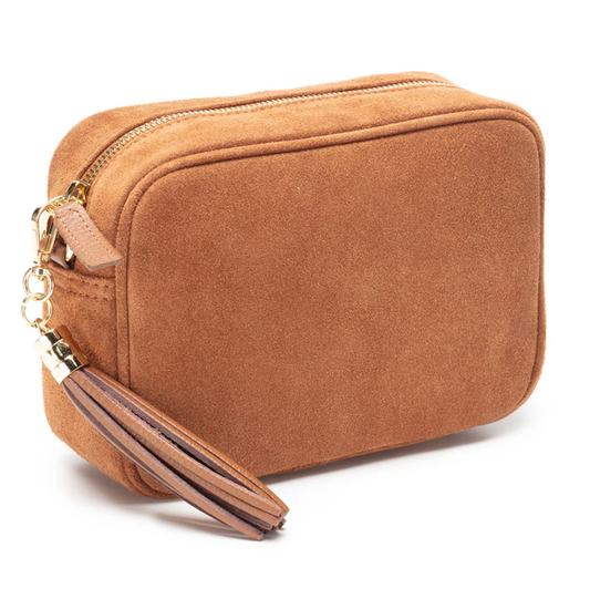 Elie Beaumont Crossbody Handbag - Suede Tan