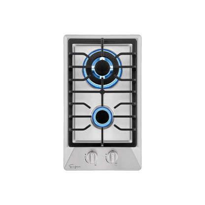 Empava 12 in. 2 burner Gas Cooktop in Stainless Steel (12GC29)