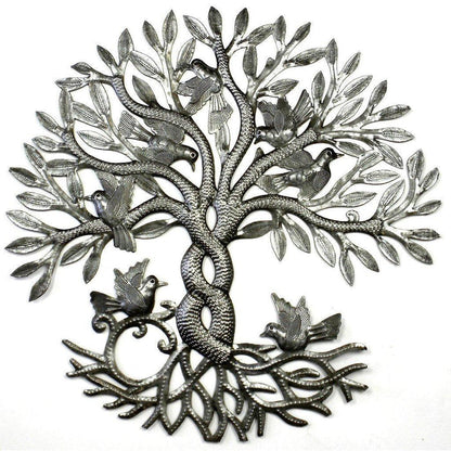 Entwined 24" Tree of Life Wall Art made from Steel Drums, Fair Trade, Haiti