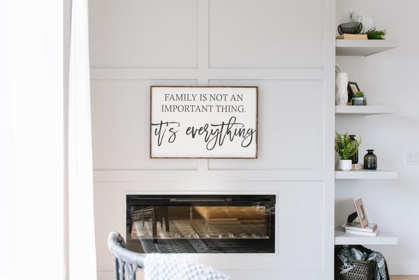 Family is Everything Sign wood Farmhouse hanging wall decor