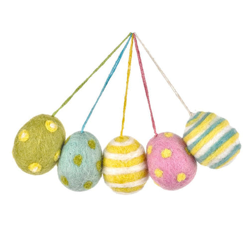 Felt Easter Egg Decoration Set of 5