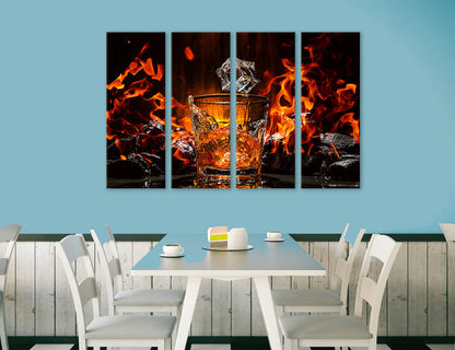 Fiery Abstract Canvas Print #1326