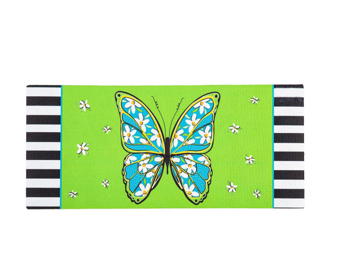 Floral Butterfly Welcome Sassafras Switch Mat