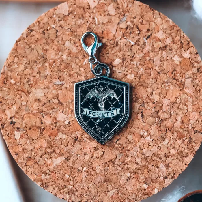 Fourth Wing Inspired Riders Quadrant Patch Charm Silver Enamel Pins