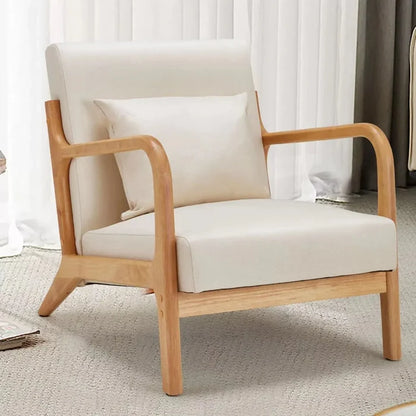 Frazer Linen Mid Century Accent Armchair Canva Home