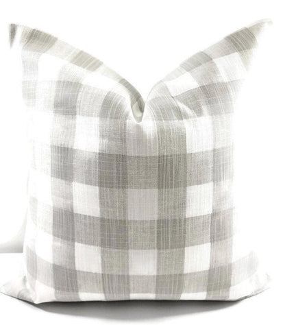 Farmhouse French Grey Buffalo Plaid Print Pillow Cover