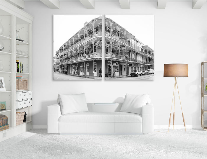 French Quarter BW Art Canvas Print #9232
