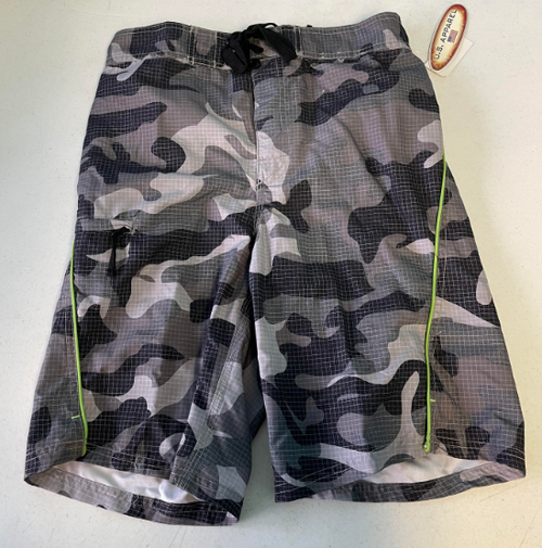 FS84 Grey Camo and Green Men's Swim Shorts SIZE Small