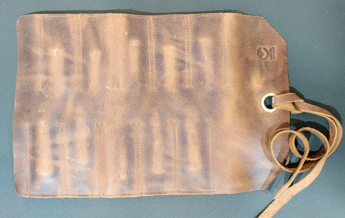 Full Grain Leather Tool Roll Up Pouch- Handcrafted Tool Kit (10 Slots)