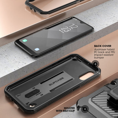 Galaxy A01 Unicorn Beetle Pro Rugged Holster Case-Black