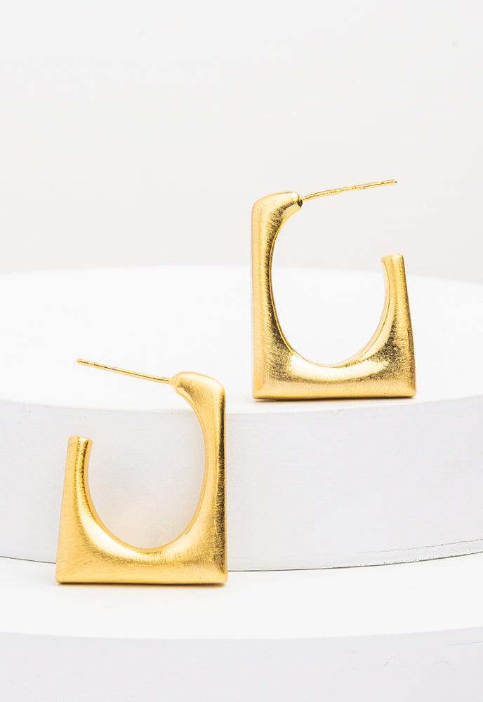 Geometric Square Hoop Earrings in Gold, Gives Freedom to Women!