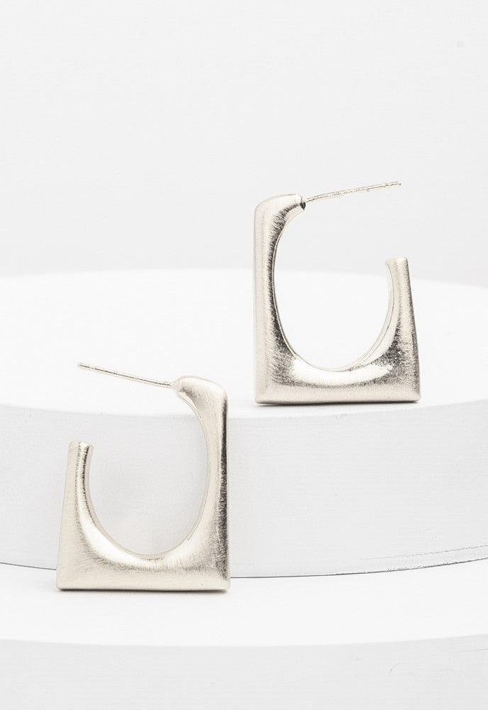 Geometric Square Hoop Earrings in Silver, Gives Women Freedom!