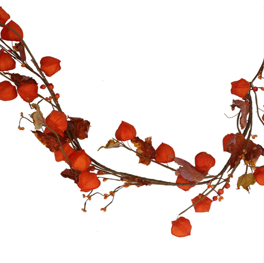 Gisela Graham Garland - Orange Physalis 140cm
