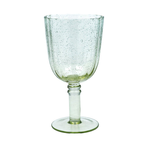 Gisela Graham Green Bubble Fluted Wine Glass