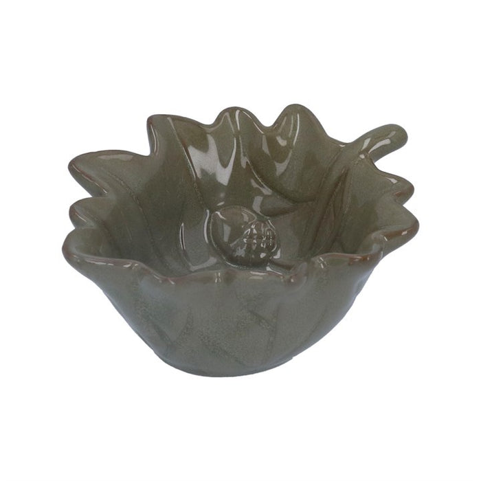 Gisela Graham Green Leaf Porcelain Bowl - 12.5cm