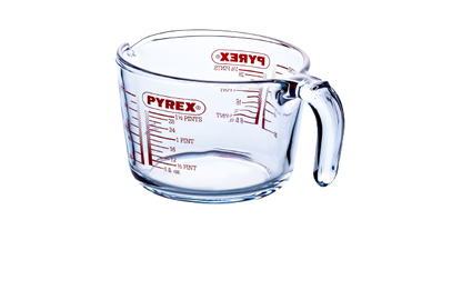 Glass measuring jug