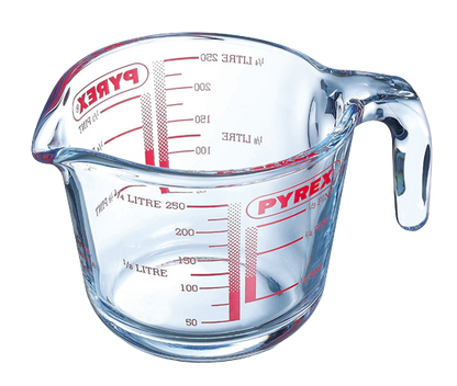 Glass measuring jug
