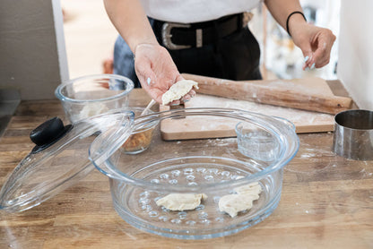 Glass steamer basket