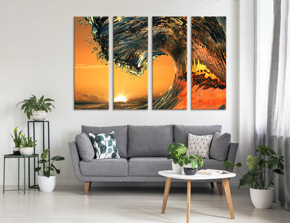 Golden Wave Canvas Print #7046