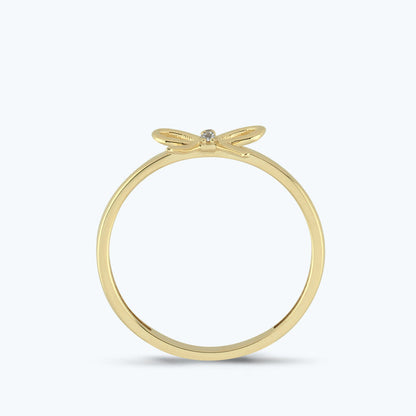 Goldring mit Stein und Schleife