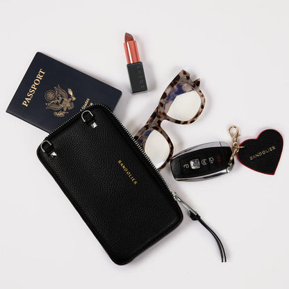 Hailey Pouch Set - Black/Chrome Silver